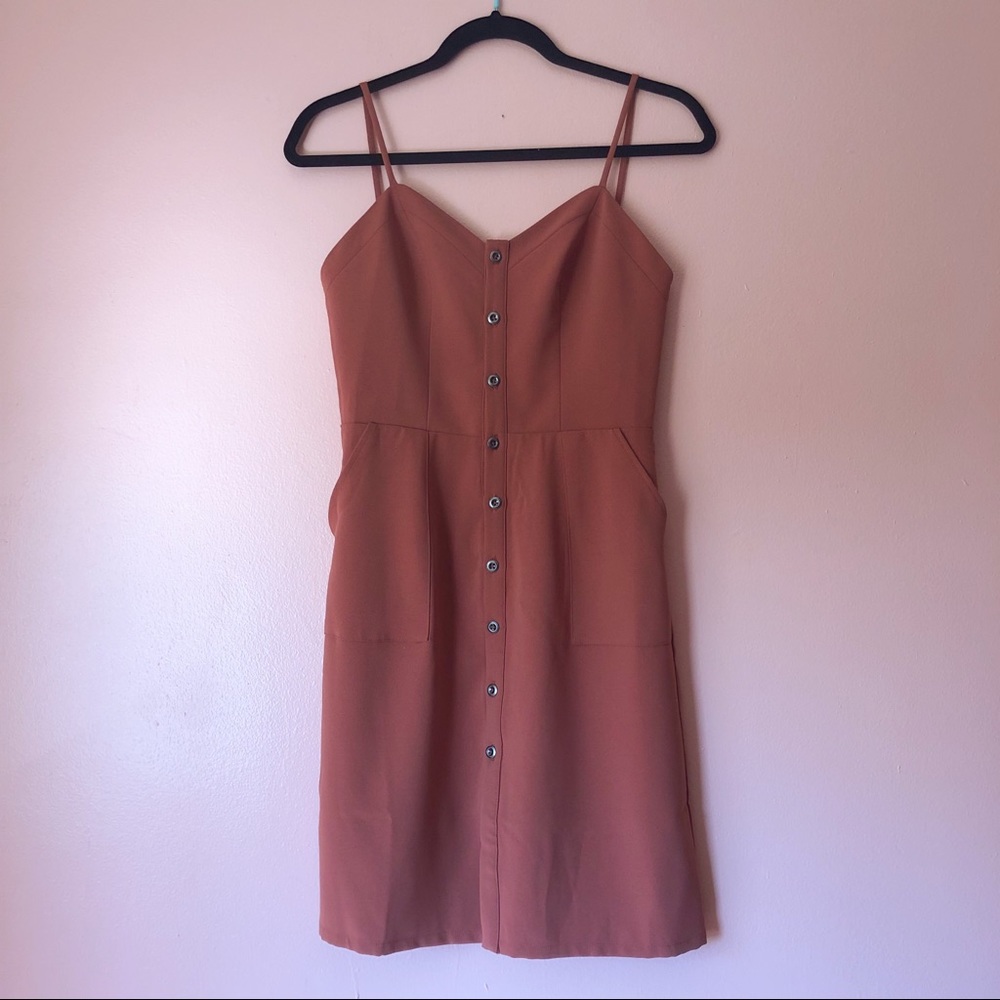 Lovers + Friends Rust Button Dress - Picture 2 of 3